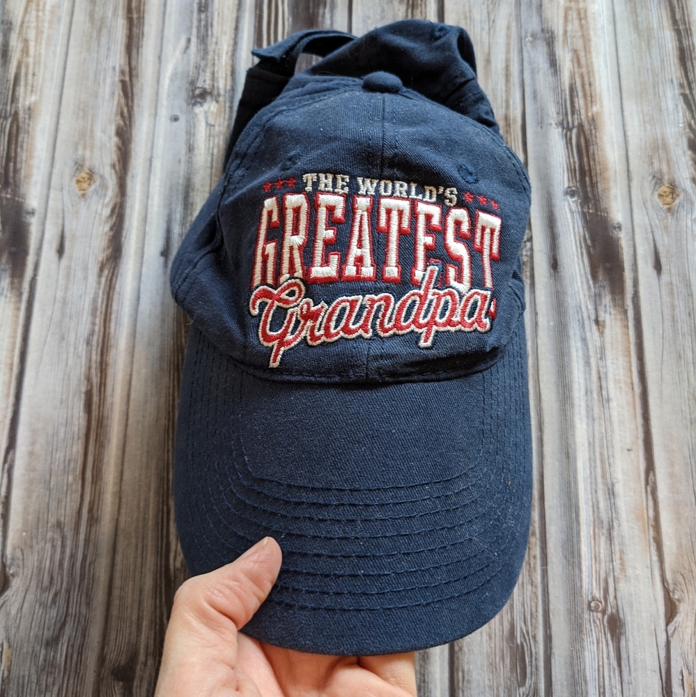 World's Greatest Grandpa Navy & Red Cap